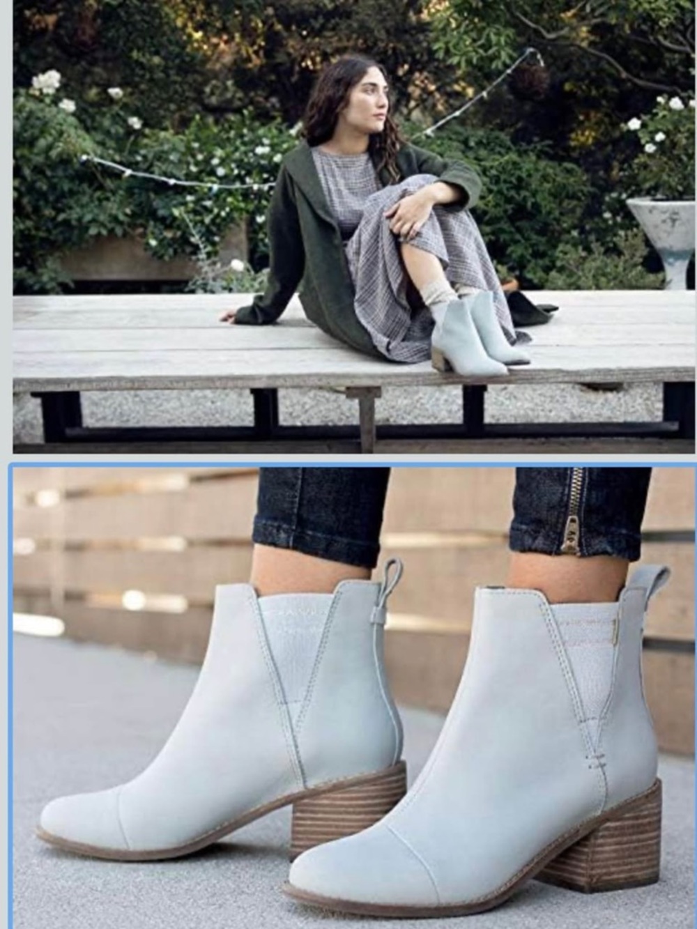NWOT Toms Light Gray Chelsea Ankle Boots